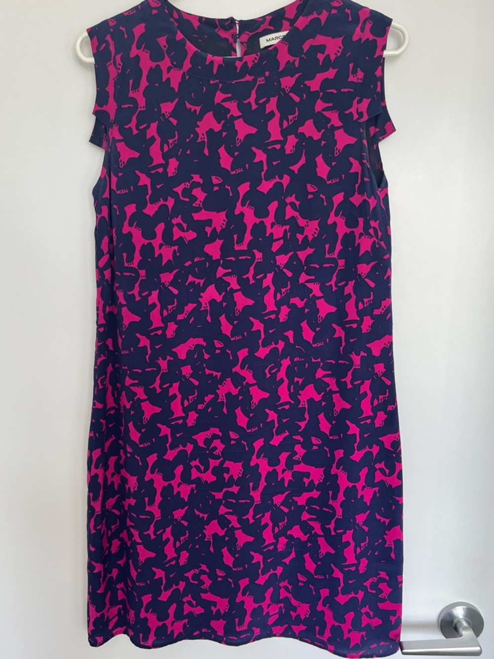 Marcs Purple and Fuchsia Printed Shift Dress, US Size 4 (Aus 8)